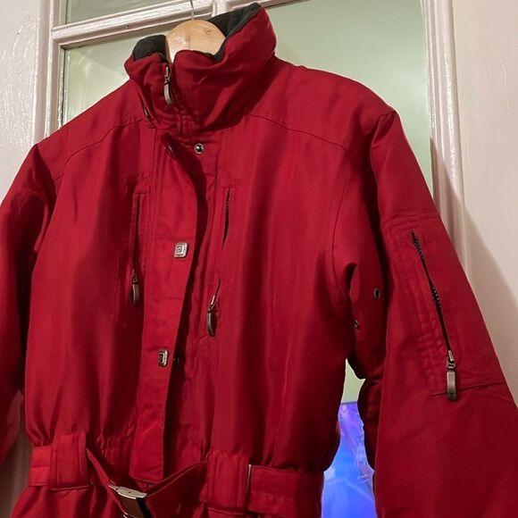 Vintage 90s 80s couloir women’s red ski snow mountaineering jumpsuit outfit - Picture 11 of 17